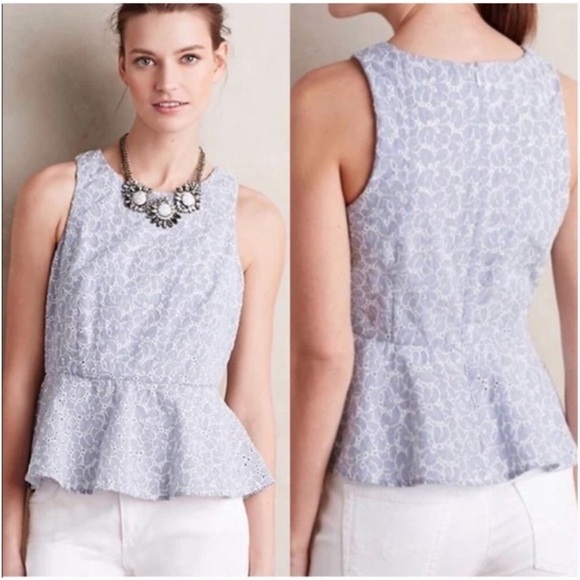 Anthropologie HD in Paris Pia Eyelet Tank 4 Top - Picture 1 of 5